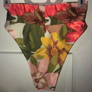 Floral High Waisted Bikini Bottoms